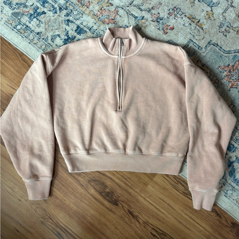 Wilfred Free/ Aritzia Half Zip Peach Sweater - Picture 2 of 6